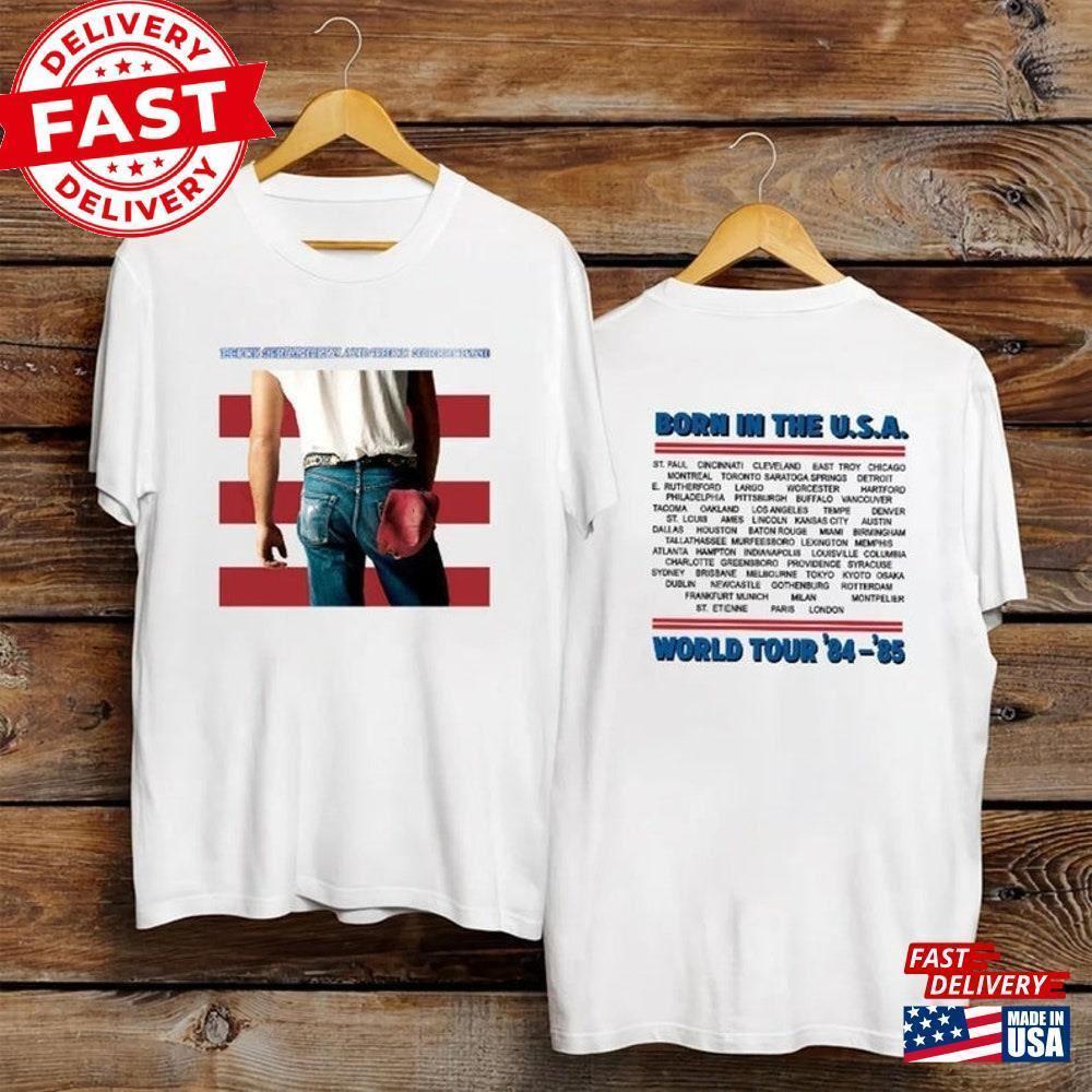 Bruce Springsteen Born In The Usa World Tour T-Shirt Fan Shirt 2 Sided